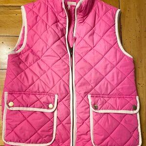 J. Crew Bright Pink Quilted Kids Vest